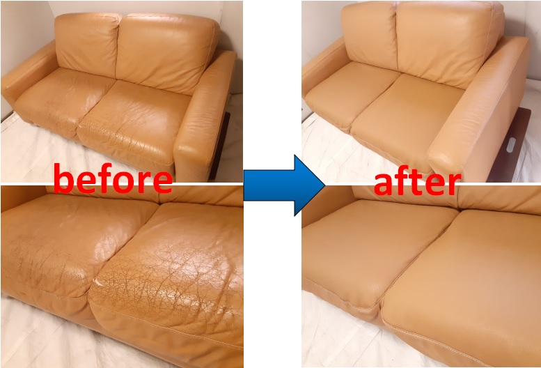 ソファのクリーニングと座面の破れた部分だけ交換修理事例